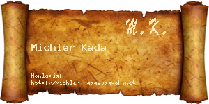 Michler Kada névjegykártya